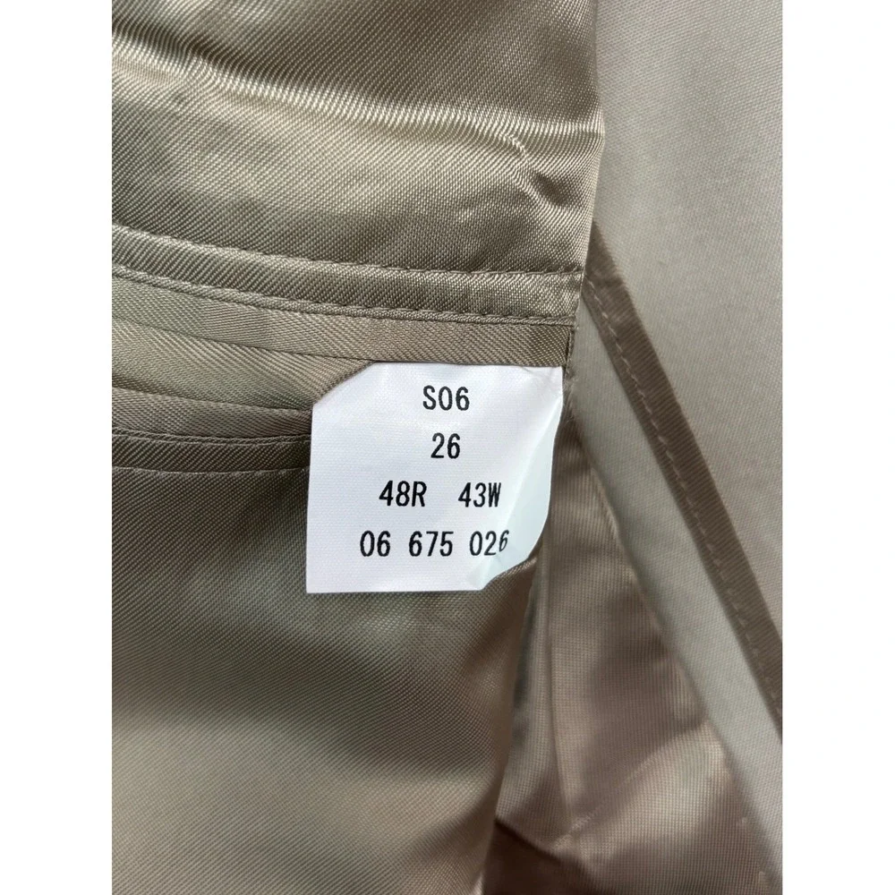 Brooks Brothers Brookspoplin 48R 43x39 Tan Cotton 2pc Pant Suit Flat Front Mens